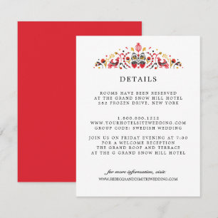 Russian Folk Art Khokhloma WEDDING Guest Details Enclosure Card