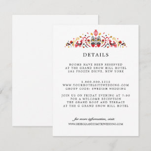 Russian  Folk Art Khokhloma WEDDING Guest Details Enclosure Card