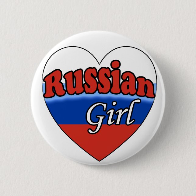 Russian Girl 2 Inch Round Button (Front)