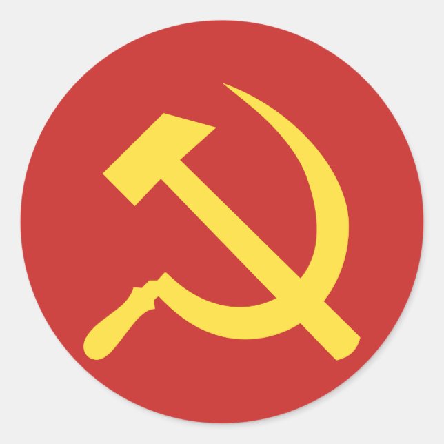 Russian Hammer and Sickle Classic Round Sticker (Front)