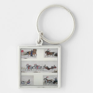 Russian Horse Drawn Sleighs Keychain
