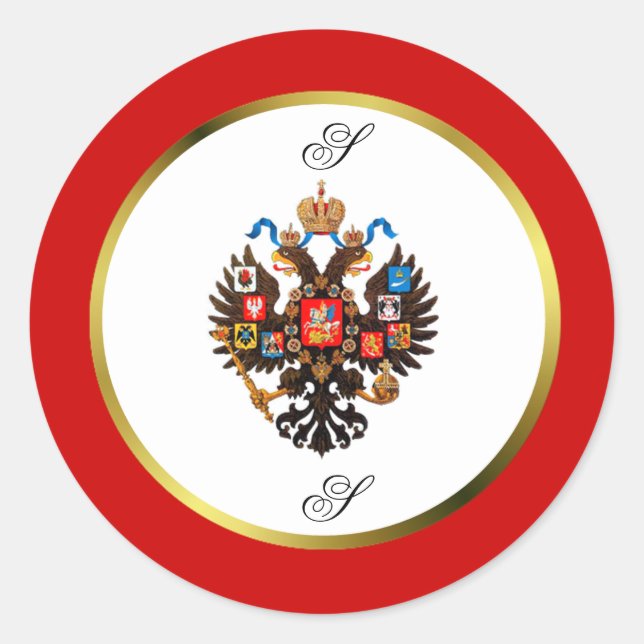 Russian Imperial Crest Monogram Stickers (Front)