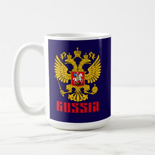 Russian Imperial Eagle Flag Coffee Mug (Left)
