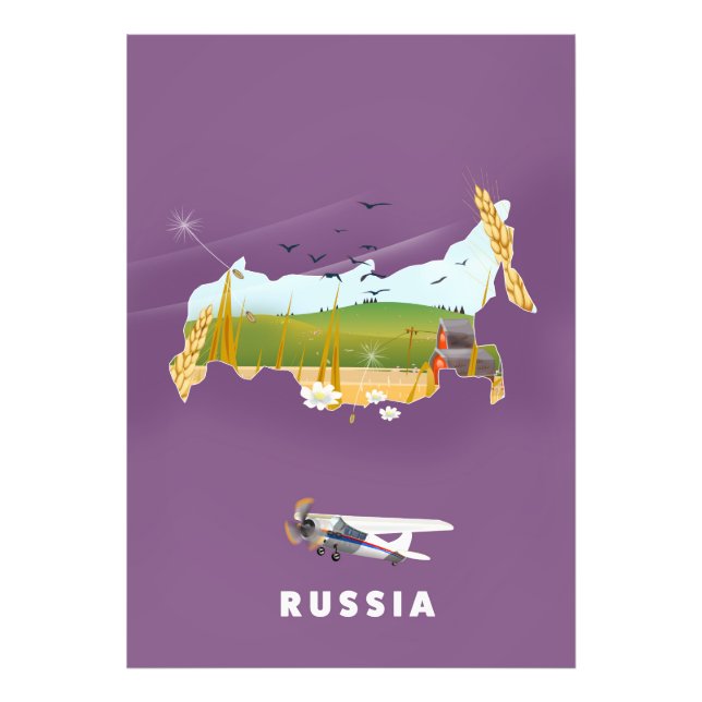 Russian Map travel poster (Front)