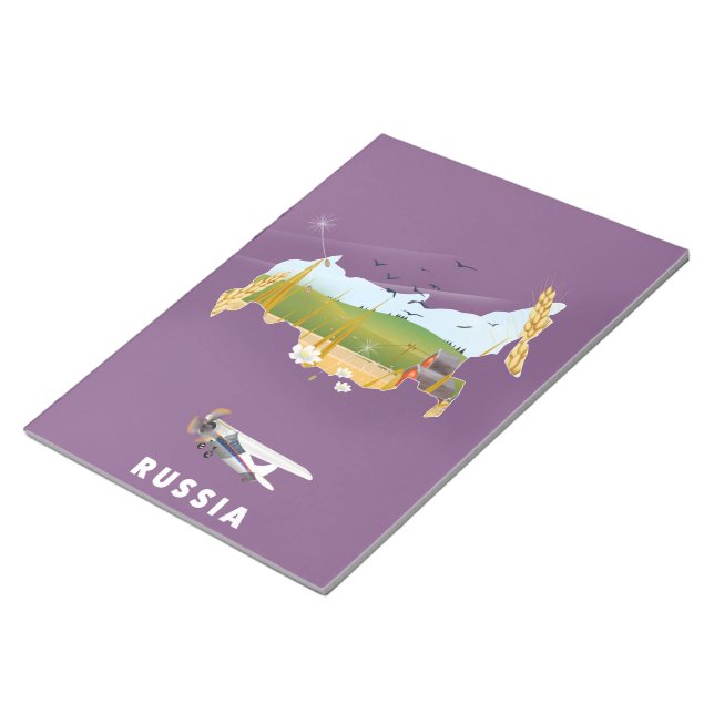 Russian Map travel poster Notepad (Angled)
