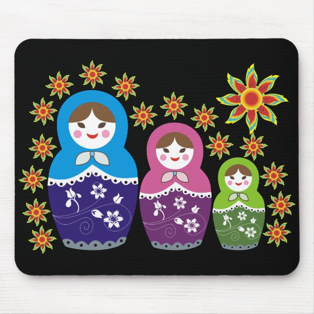 Russian Matryoshka Doll Mousepads. Mouse Pad (Front)