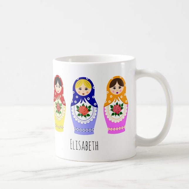 Russian matryoshka dolls coffee mug (Right)