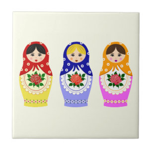 Russian matryoshka dolls tile