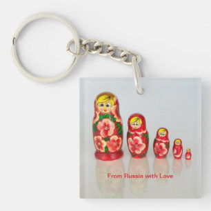 Russian matryoshka nesting doll keychain