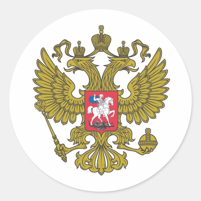 Russian national emblem classic round sticker (Front)