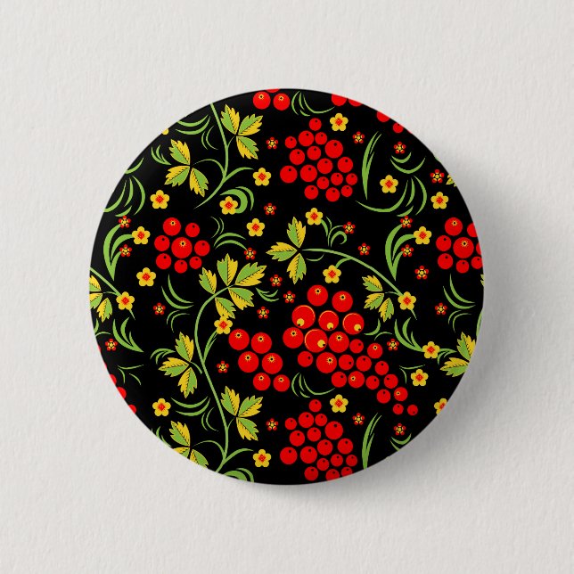 Russian national pattern 2 inch round button (Front)