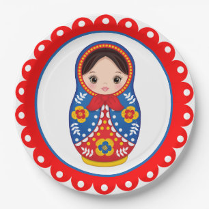 Russian Nesting Doll Matryoshka Paper Plate