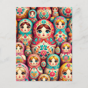 Russian nesting doll postcard
