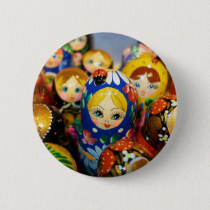Russian Nesting Dolls 2 Inch Round Button
