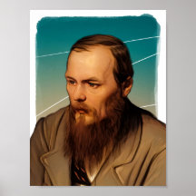 Russian Novelist Fyodor Dostoevsky illustration 