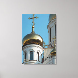 Russian orthodox church cupola canvas print