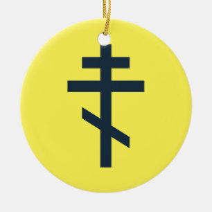Russian Orthodox cross Ceramic Ornament