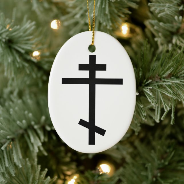 Russian Orthodox Cross Ceramic Ornament (Tree)