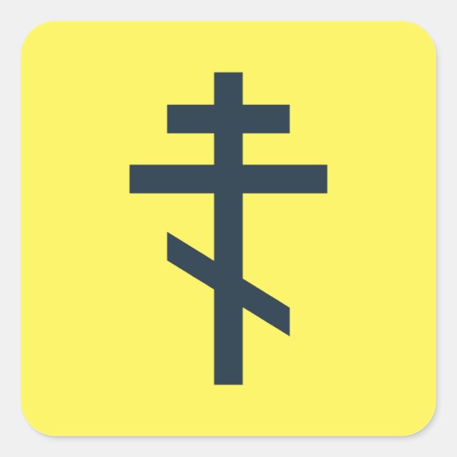 Russian Orthodox cross Square Sticker (Front)