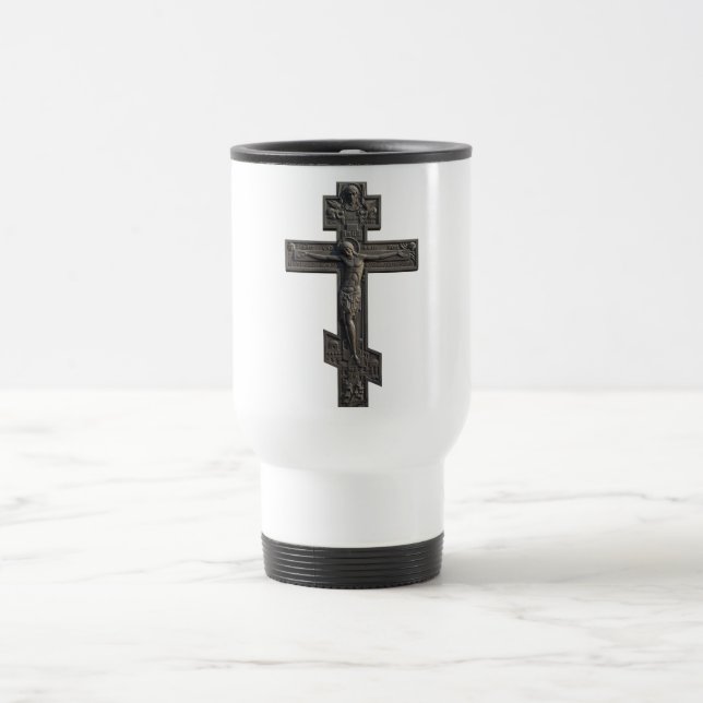 Russian orthodox cross travel mug (Center)