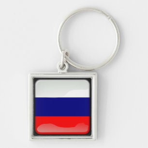 Russian polished flag keychain