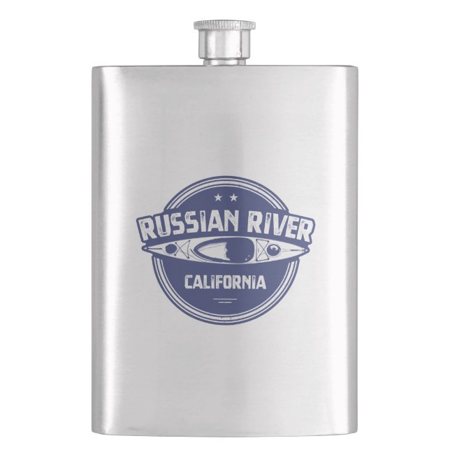 Russian River California Kayaking Hip Flask (Front)
