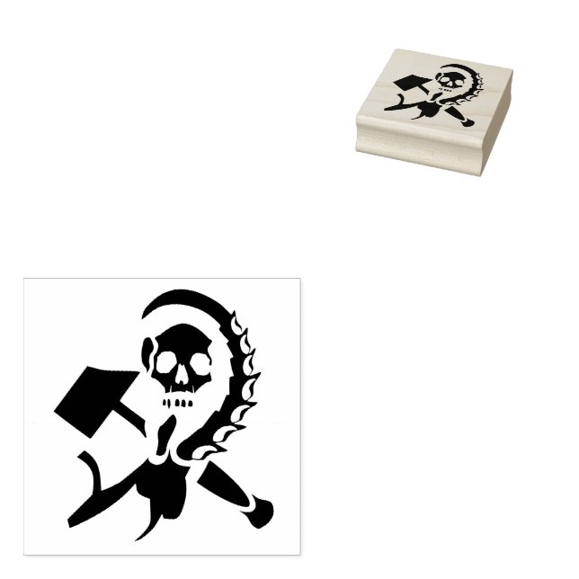 Russian Sickle and Hammer Evil Invasion Rubber Stamp (Stamped)