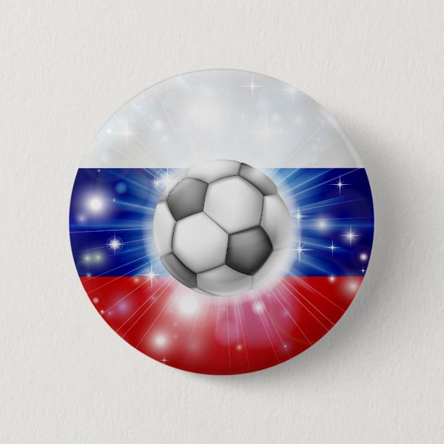 Russian soccer flag 2 inch round button (Front)