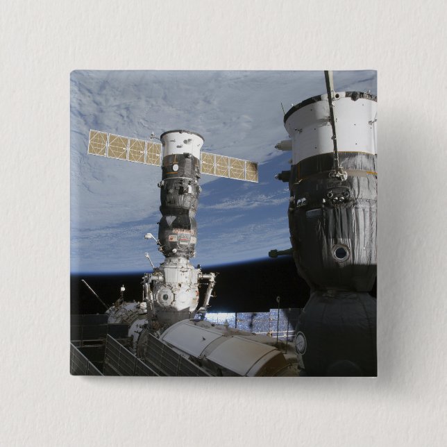 Russian Soyuz and Progress spacecrafts 2 Inch Square Button (Front)