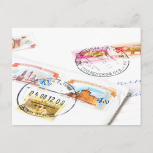 Russian stamps postcard