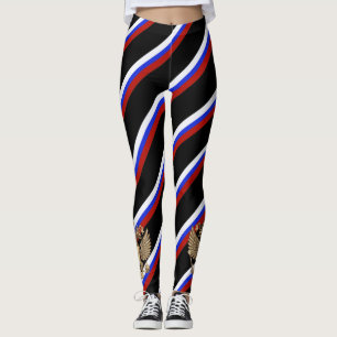 Russian stripes flag leggings