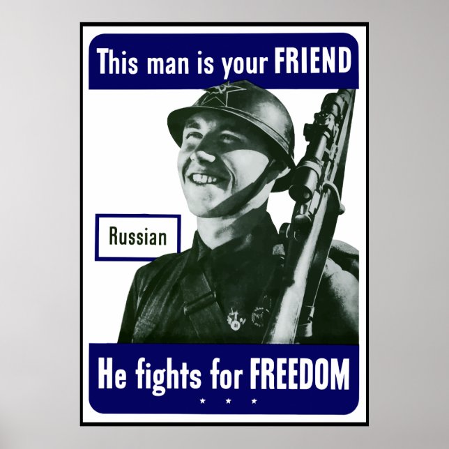 Russian -- This Man Is Your Friend -- Border Poster (Front)