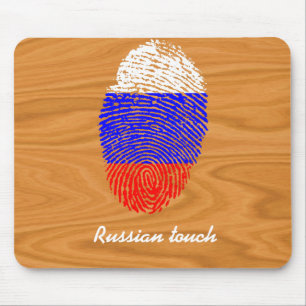 Russian touch fingerprint flag mouse pad
