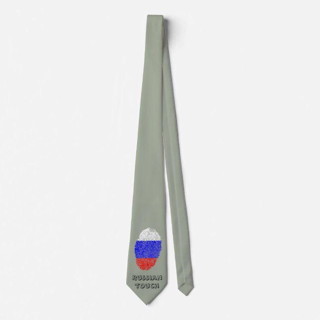 Russian touch fingerprint flag tie (Front)