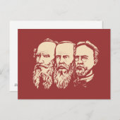 Russian Troika: Tolstoy, Dostoevsky, Chekhov Postcard (Front/Back)