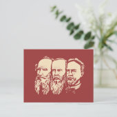 Russian Troika: Tolstoy, Dostoevsky, Chekhov Postcard (Standing Front)