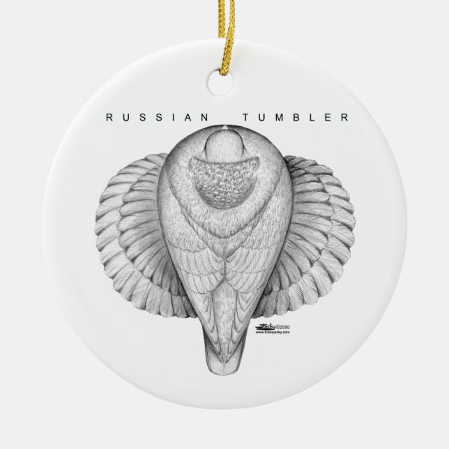 Russian Tumbler Top View Ceramic Ornament (Front)