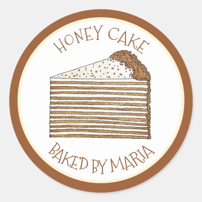 Russian Ukrainian Honey Cake Bakery Pastry Chef Classic Round Sticker (Front)