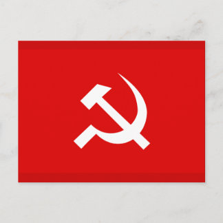 Russian USSR Hammer & Sickle Flag Postcard
