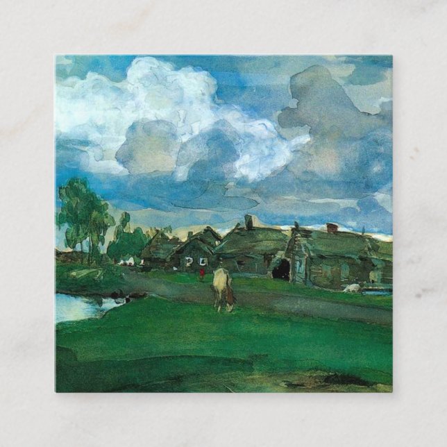 Russian Village Valentin Serov Enclosure Card (Front)