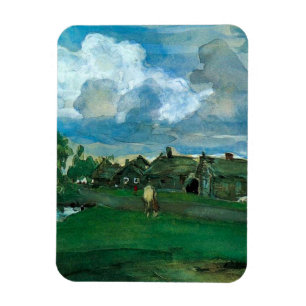 Russian Village Valentin Serov Magnet