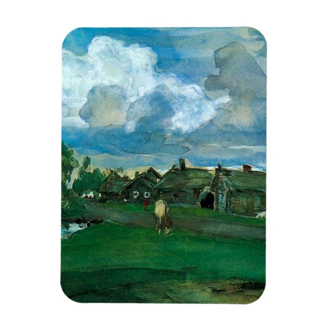 Russian Village Valentin Serov Magnet (Vertical)
