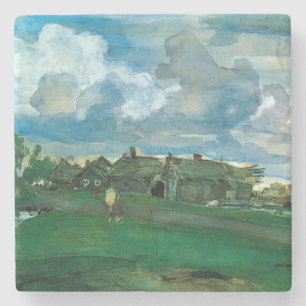 Russian Village Valentin Serov Stone Coaster