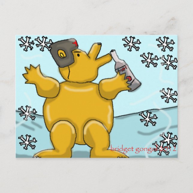 russian vodka bear postcard (Front)