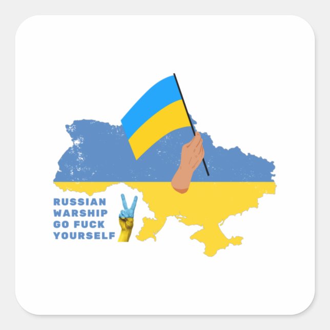 Russian warship go f*ck yourself Classic  Square Sticker (Front)