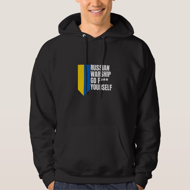 Russian Warship Go F Yourself Essential Hoodie (Front)