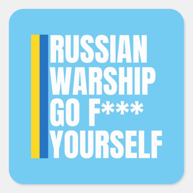Russian Warship Go F Yourself Essential Square Sticker (Front)