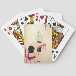 Russian writer and his wife playing cards