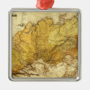 RussiaPanoramic MapRussia Metal Ornament