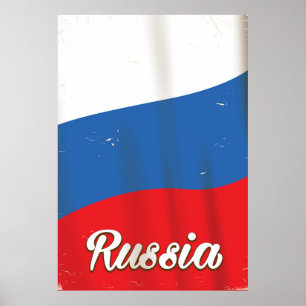 Russie Russie Drapeau national affiche de voyage v